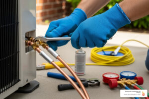 AC refrigerant line installation